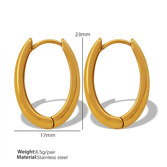 Wholesale 316L Stainless Steel Cshaped Geometric Earrings Gold Plated For Women Light Luxury Elegant Design