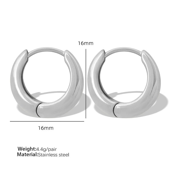 Wholesale 316L Stainless Steel Cshaped Geometric Earrings Gold Plated For Women Light Luxury Elegant Design