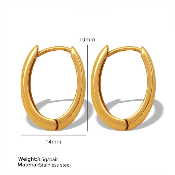 Wholesale 316L Stainless Steel Cshaped Geometric Earrings Gold Plated For Women Light Luxury Elegant Design