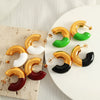 Wholesale 316L Stainless Steel Cshaped Glue Earrings And Ring Electroplated For Women