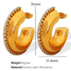Wholesale 316L Stainless Steel Cshaped Glue Earrings And Ring Electroplated For Women
