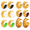 Wholesale 316L Stainless Steel Cshaped Glue Earrings And Ring Electroplated For Women