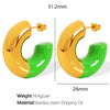 Wholesale 316L Stainless Steel Cshaped Glue Earrings And Ring Electroplated For Women