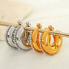 Wholesale 316L Stainless Steel Cshaped Glue Earrings And Ring Electroplated For Women
