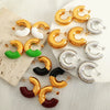 Wholesale 316L Stainless Steel Cshaped Glue Earrings And Ring Electroplated For Women