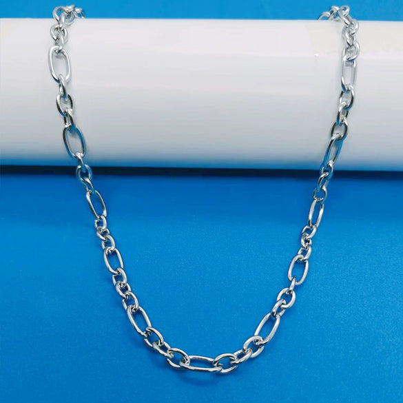 Wholesale Titanium Steel Cuban Hip Hop Geometric Punk Unisex Necklace With Electroplating And Snake Bone Chain