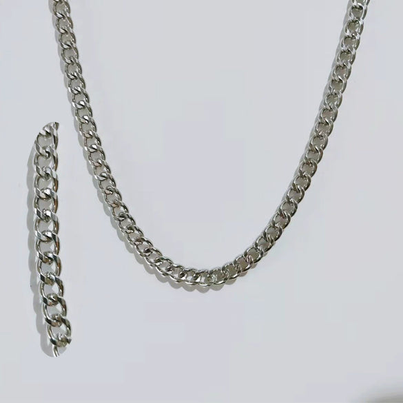 Wholesale Titanium Steel Cuban Hip Hop Geometric Punk Unisex Necklace With Electroplating And Snake Bone Chain