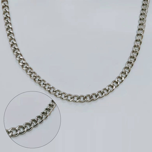 Wholesale Titanium Steel Cuban Hip Hop Geometric Punk Unisex Necklace With Electroplating And Snake Bone Chain