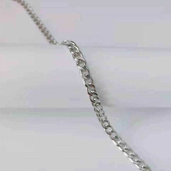 Wholesale Titanium Steel Cuban Hip Hop Geometric Punk Unisex Necklace With Electroplating And Snake Bone Chain