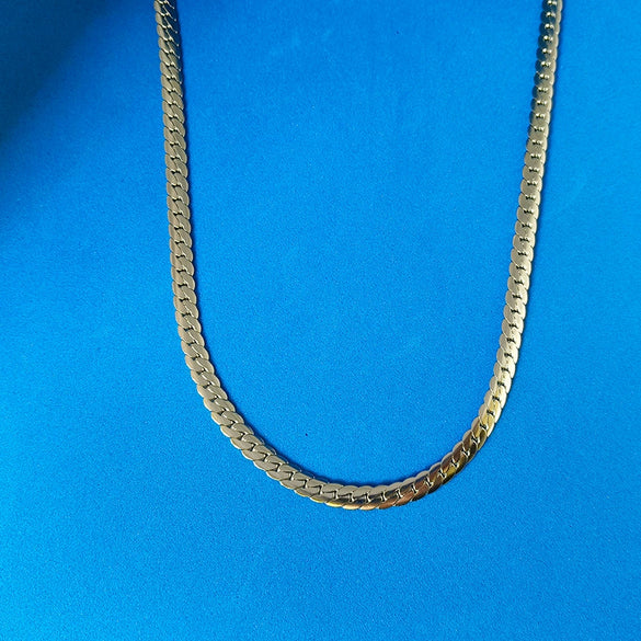 Wholesale Titanium Steel Cuban Hip Hop Geometric Punk Unisex Necklace With Electroplating And Snake Bone Chain