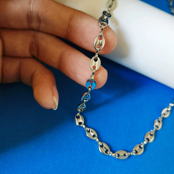 Wholesale Titanium Steel Cuban Hip Hop Geometric Punk Unisex Necklace With Electroplating And Snake Bone Chain