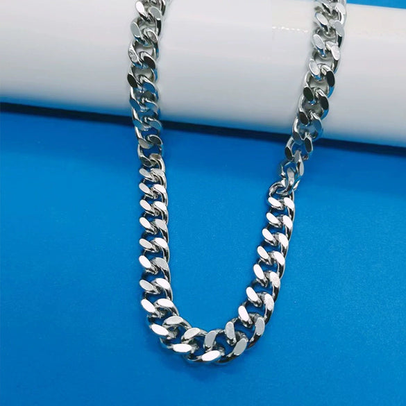 Wholesale Titanium Steel Cuban Hip Hop Geometric Punk Unisex Necklace With Electroplating And Snake Bone Chain