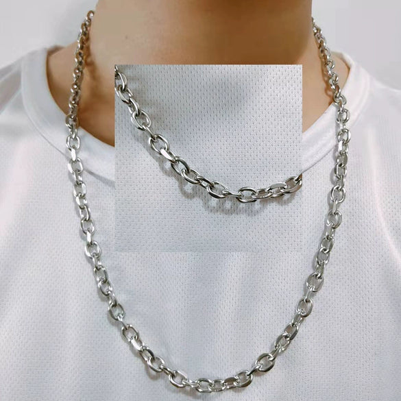 Wholesale Titanium Steel Cuban Hip Hop Geometric Punk Unisex Necklace With Electroplating And Snake Bone Chain