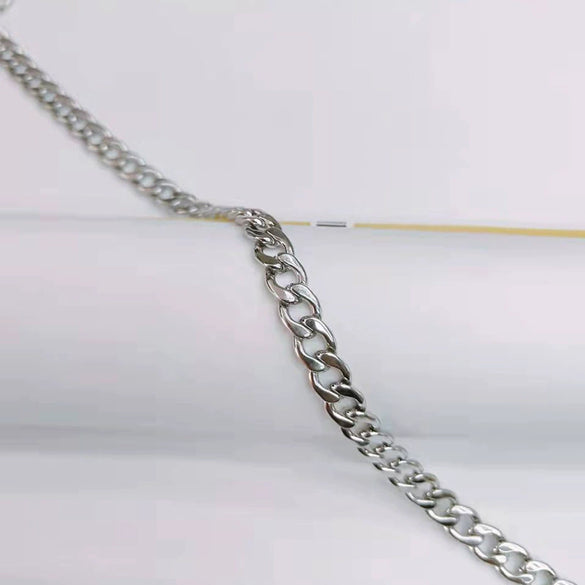 Wholesale Titanium Steel Cuban Hip Hop Geometric Punk Unisex Necklace With Electroplating And Snake Bone Chain