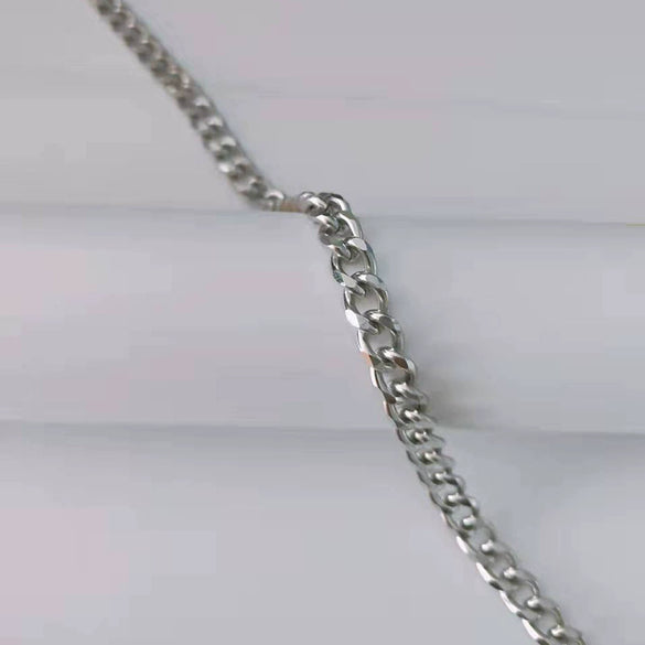 Wholesale Titanium Steel Cuban Hip Hop Geometric Punk Unisex Necklace With Electroplating And Snake Bone Chain