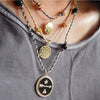Wholesale Titanium Steel Dopamine Necklace With Geometric Pattern English Letters Eightpointed Star And Arrow Electroplated Simple Style
