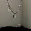 Wholesale Titanium Steel Double Layer Geometric Smile Necklace With Polishing For Unisex Fashion Hip Hop Accessories