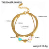 Wholesale 316L Stainless Steel Double Layer Love Shaped Necklace And Bracelet With Color Drop Oil Retro Niche Light Luxury Style Electroplated