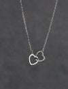 Wholesale Titanium Steel Double Ring Heart Shaped Clavicle Chain Necklace With 18K Gold Electroplating