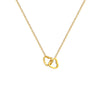 Wholesale Titanium Steel Double Ring Heart Shaped Clavicle Chain Necklace With 18K Gold Electroplating