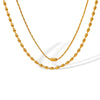 Wholesale 316L Stainless Steel Doublelayer Geometric Style Necklace For Women With Electroplating Treatment
