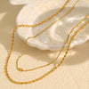 Wholesale 316L Stainless Steel Doublelayer Geometric Style Necklace For Women With Electroplating Treatment