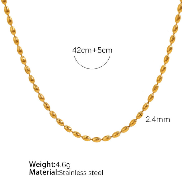 Wholesale 316L Stainless Steel Doublelayer Geometric Style Necklace For Women With Electroplating Treatment