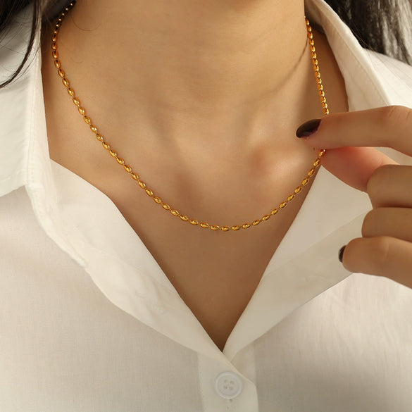 Wholesale 316L Stainless Steel Doublelayer Geometric Style Necklace For Women With Electroplating Treatment