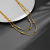 Wholesale Titanium Steel Doublelayer Small Square Geometric Women's Necklace With Vacuum Electroplating In Furnace
