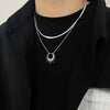 Wholesale Titanium Steel Doublelayer Stacked Ushaped Colored Glaze Bone Chain Necklace For Women Neutral Style Polishing Process