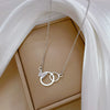 Wholesale Titanium Steel Doublering Butterfly Geometric Electroplated Women's Fashion Necklace