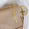 Wholesale Titanium Steel Doublesided Cross Furnace Real Gold Plated Necklace Cartoon Geometric Style Accessories