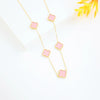 Wholesale Titanium Steel Doublesided Fourleaf Clover Necklace With Mori Elements And Vacuum Plating In Furnace For Women