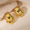 Wholesale Titanium Steel Drop Earrings Geometric Pattern Electroplated For Women Light Luxury Style