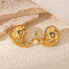 Wholesale Titanium Steel Drop Earrings Geometric Pattern Electroplated For Women Light Luxury Style