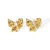 Wholesale Titanium Steel Drop Earrings Geometric Pattern Electroplated For Women Light Luxury Style