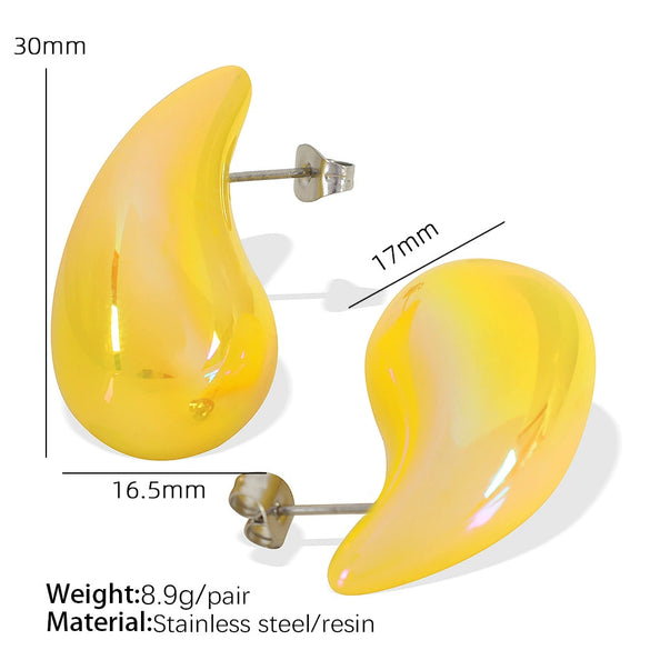 Wholesale 316L Stainless Steel Drop Shape Electroplated Earrings For Women Fashion Trendy Simple