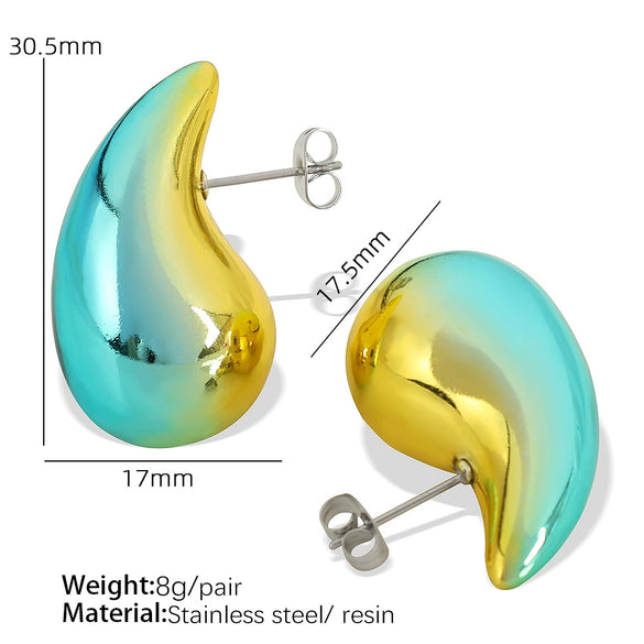 Wholesale 316L Stainless Steel Drop Shape Electroplated Earrings For Women Fashion Trendy Simple