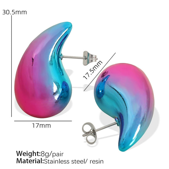 Wholesale 316L Stainless Steel Drop Shape Electroplated Earrings For Women Fashion Trendy Simple