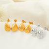 Wholesale 316L Stainless Steel Dropshaped Earrings French Retro Light Luxury Style Electroplated For Women