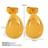 Wholesale 316L Stainless Steel Dropshaped Earrings French Retro Light Luxury Style Electroplated For Women