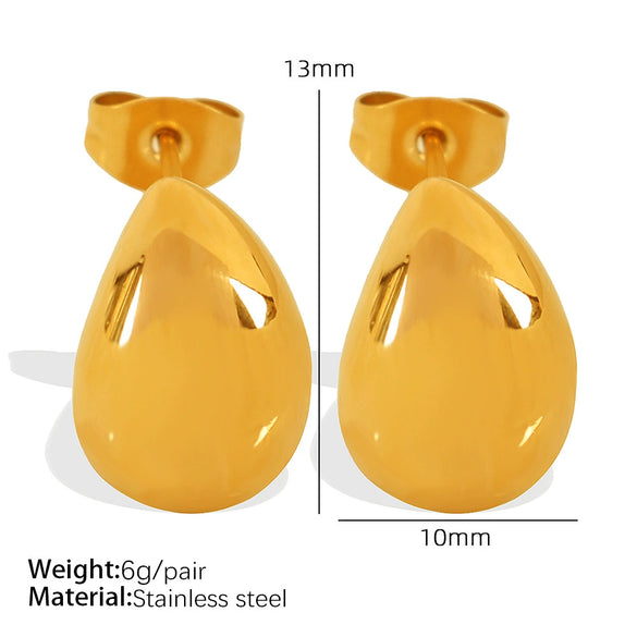 Wholesale 316L Stainless Steel Dropshaped Earrings French Retro Light Luxury Style Electroplated For Women