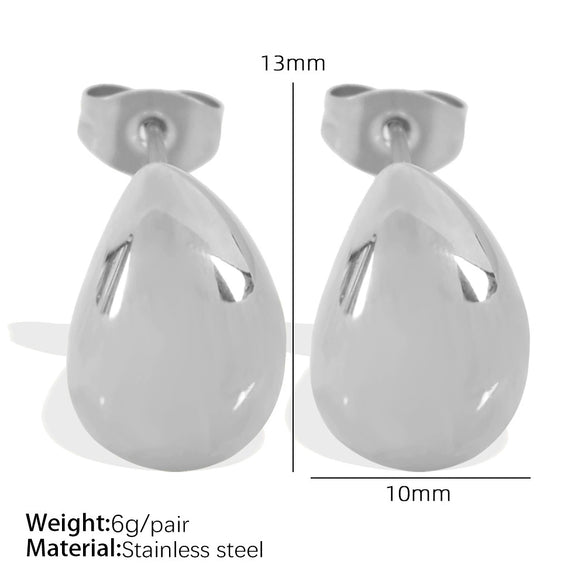 Wholesale 316L Stainless Steel Dropshaped Earrings French Retro Light Luxury Style Electroplated For Women