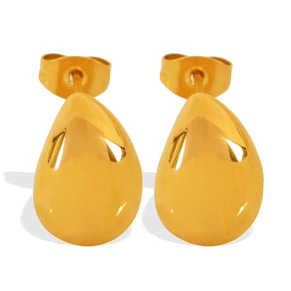 Wholesale 316L Stainless Steel Dropshaped Earrings French Retro Light Luxury Style Electroplated For Women