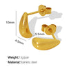 Wholesale 316L Stainless Steel Dropshaped Electroplated Women's Minimalist Earrings