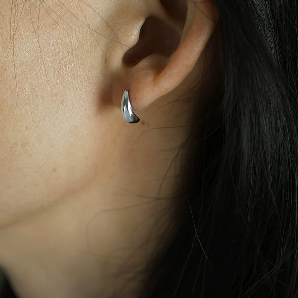 Wholesale 316L Stainless Steel Dropshaped Electroplated Women's Minimalist Original Design Earrings