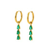 Wholesale Titanium Steel Dropshaped Geometric Diamondembedded Electroplated Women's Earrings