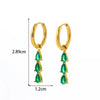 Wholesale Titanium Steel Dropshaped Geometric Diamondembedded Electroplated Women's Earrings