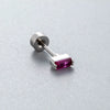 Wholesale Titanium Steel Ear Nail With Red And Purple Zircon Love Star And Heart Drop Shape Pendant Sweet Style