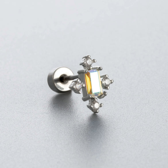 Wholesale Titanium Steel Ear Nails With Zirconia And Moonstone Forest Style